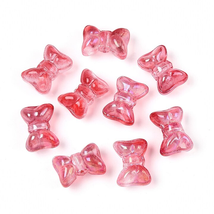 Margele de sticla fundita 10x14mm - degradee rosu (50 grame)