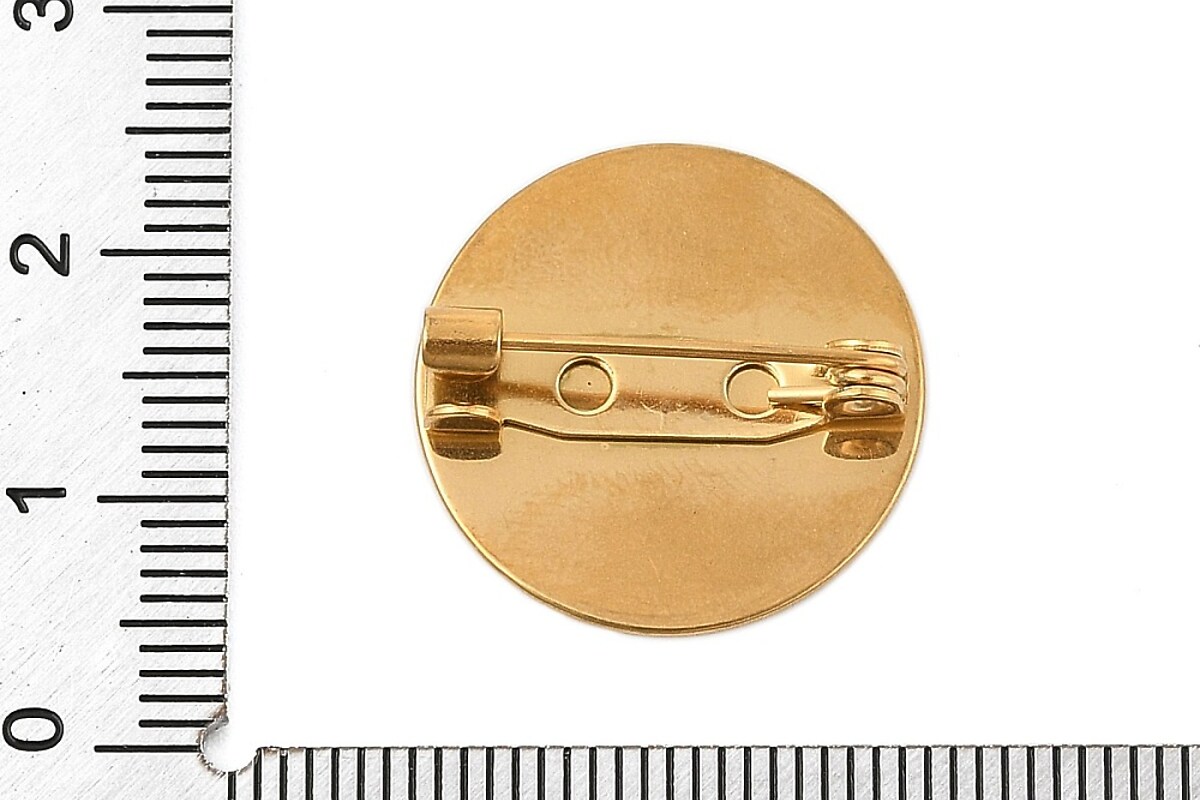 Baza brosa otel inoxidabil 304 auriu cu platou pentru cabochon 20mm