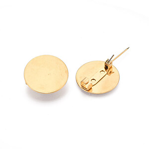 Baza brosa otel inoxidabil 304 auriu cu platou pentru cabochon 20mm