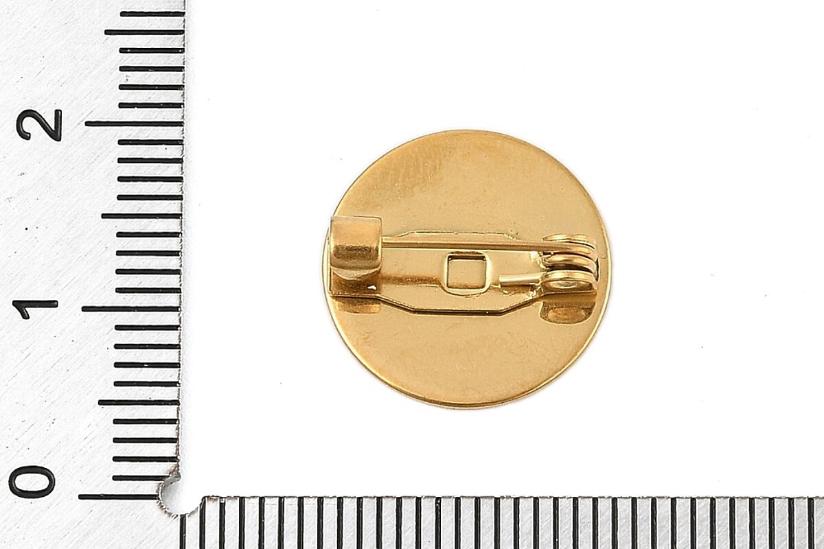 Baza brosa otel inoxidabil 304 auriu cu platou pentru cabochon 15mm