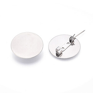 Baza brosa otel inoxidabil 304 cu platou pentru cabochon 25mm