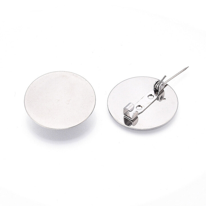 Baza brosa otel inoxidabil 304 cu platou pentru cabochon 25mm