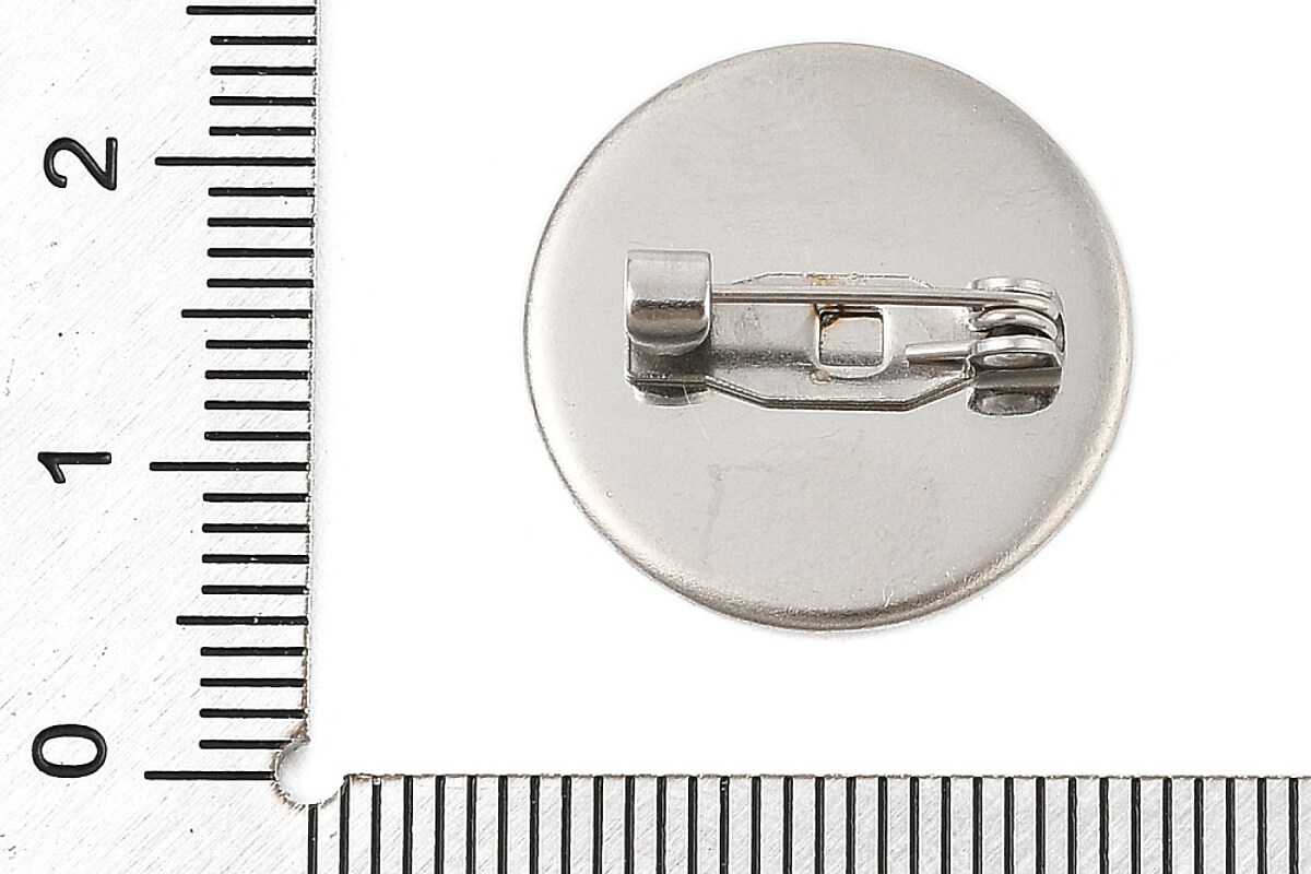 Baza brosa otel inoxidabil 304 cu platou pentru cabochon 19,5mm