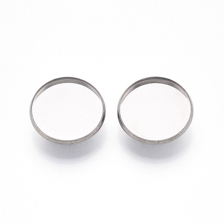 Baza brosa otel inoxidabil 304 cu platou pentru cabochon 19,5mm