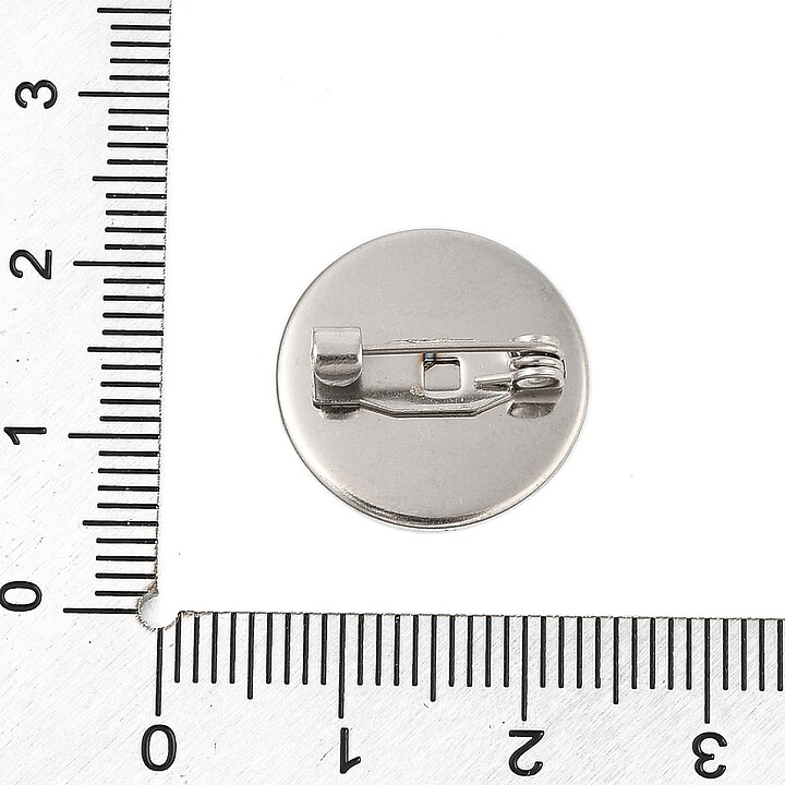 Baza brosa otel inoxidabil 304 cu platou pentru cabochon 17,5mm