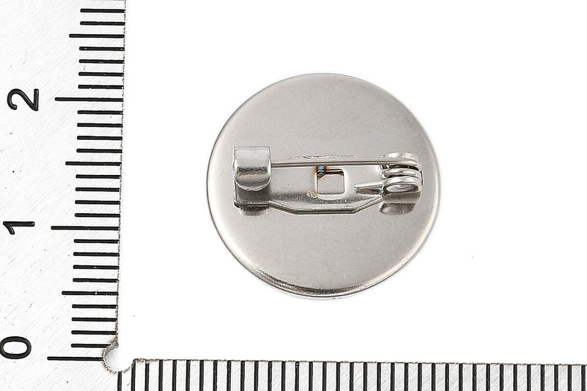Baza brosa otel inoxidabil 304 cu platou pentru cabochon 17,5mm
