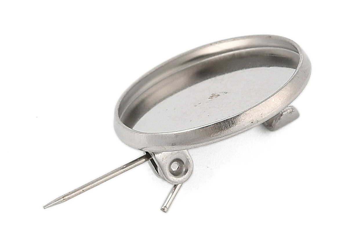 Baza brosa otel inoxidabil 304 cu platou pentru cabochon 16mm