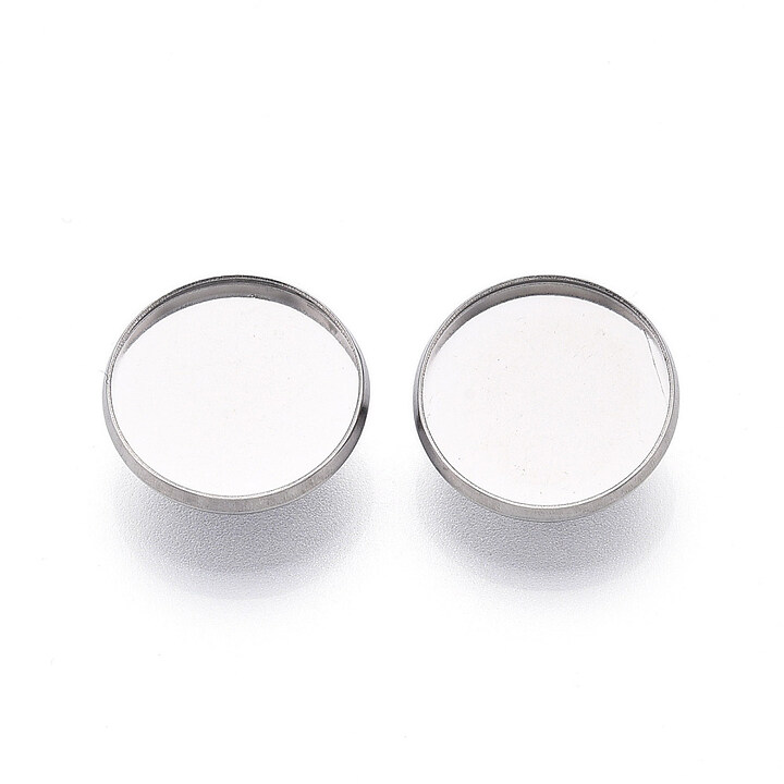 Baza brosa otel inoxidabil 304 cu platou pentru cabochon 17,5mm