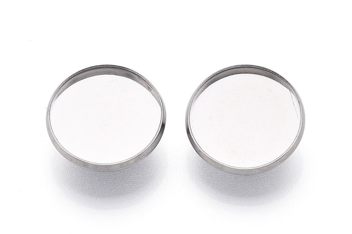 Baza brosa otel inoxidabil 304 cu platou pentru cabochon 17,5mm
