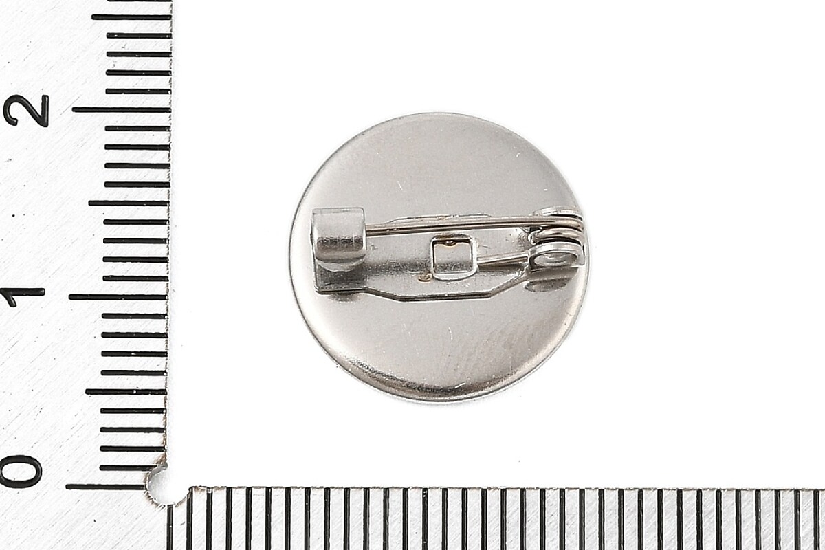 Baza brosa otel inoxidabil 304 cu platou pentru cabochon 15,5mm
