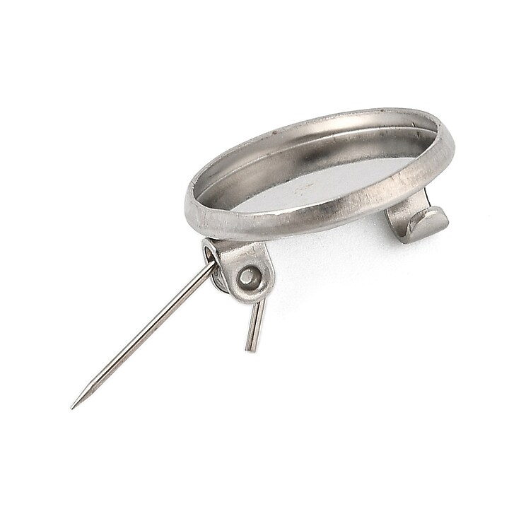 Baza brosa otel inoxidabil 304 cu platou pentru cabochon 15,5mm