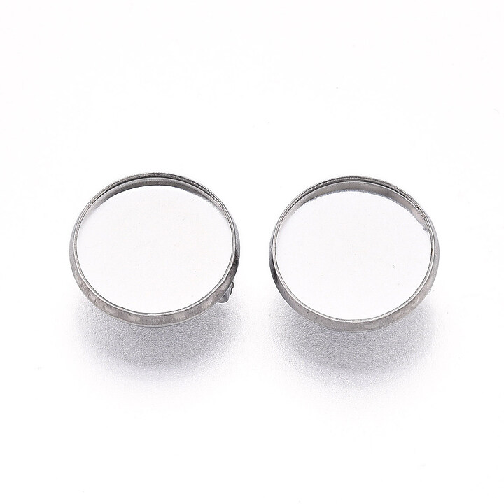 Baza brosa otel inoxidabil 304 cu platou pentru cabochon 15,5mm