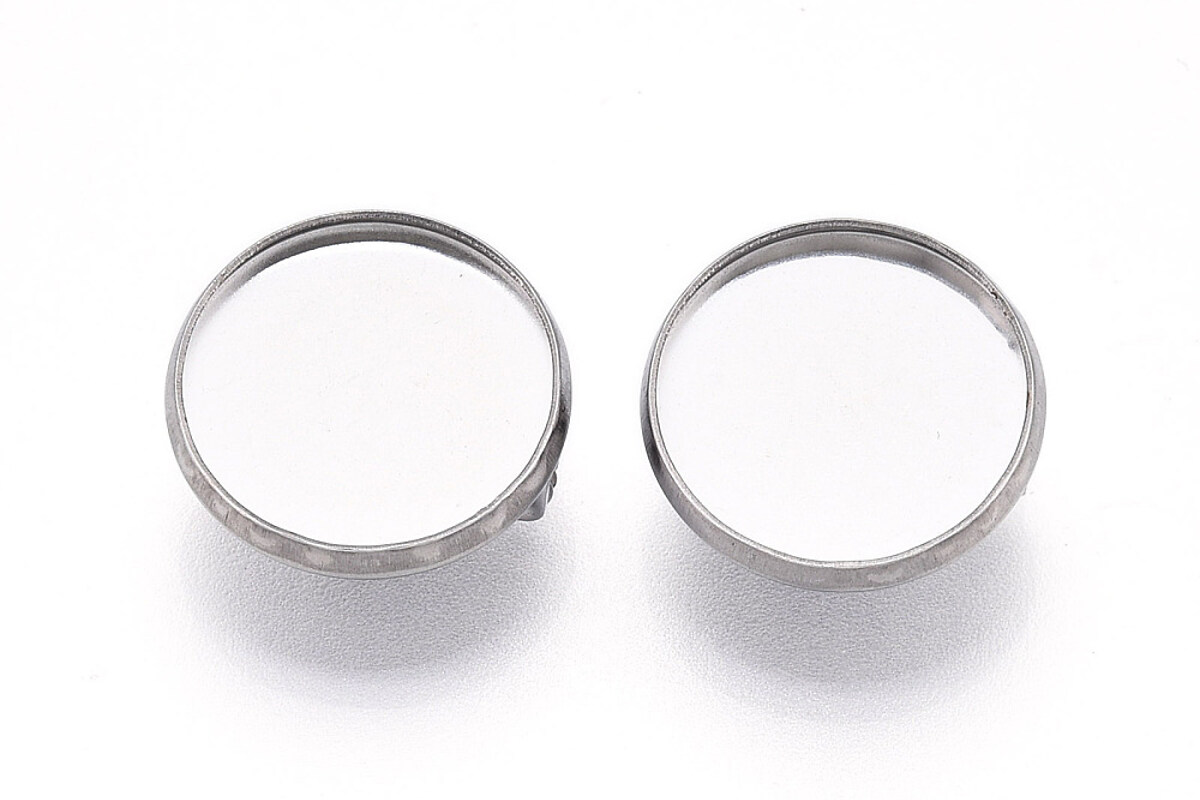 Baza brosa otel inoxidabil 304 cu platou pentru cabochon 15,5mm