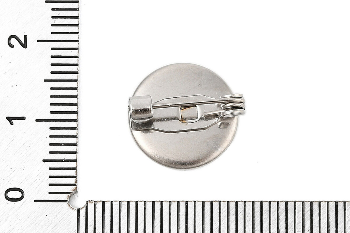 Baza brosa otel inoxidabil 304 cu platou pentru cabochon 13,5mm