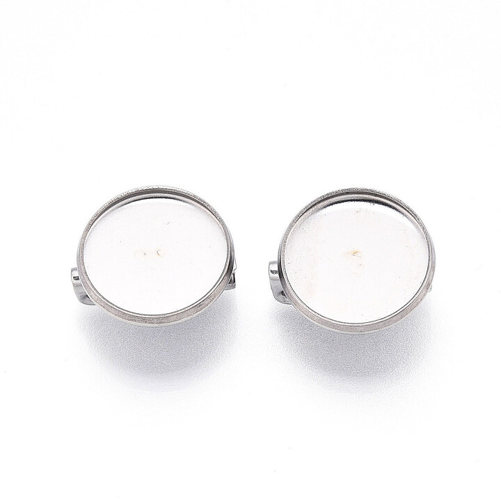 Baza brosa otel inoxidabil 304 cu platou pentru cabochon 13,5mm
