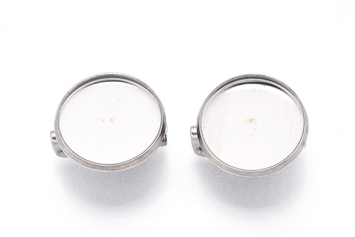 Baza brosa otel inoxidabil 304 cu platou pentru cabochon 12mm