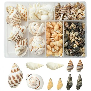 Margele set creativ, cutie cu margele scoici naturale, 6 modele, aprox. 160buc.