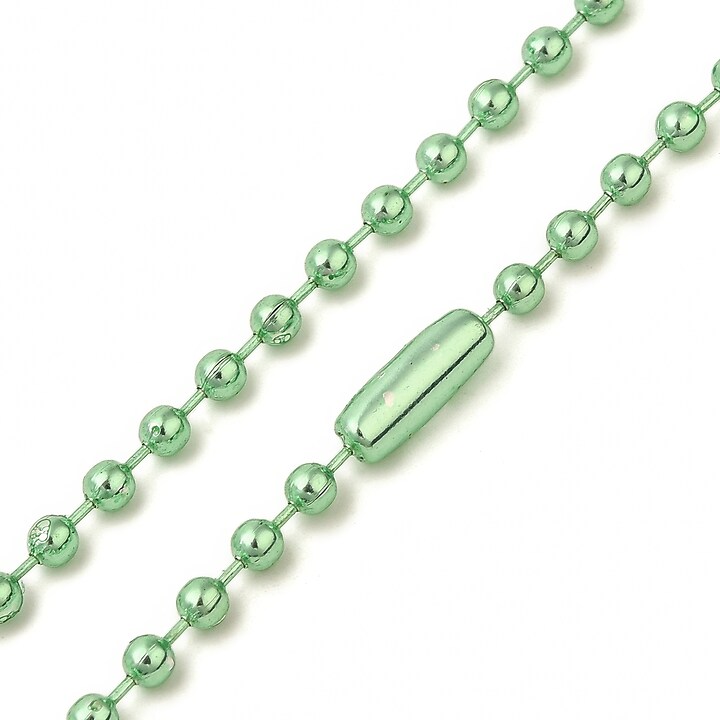 Lant metalic sudat cu bile 2,4mm cu inchizatoare, lungime 70cm - verde