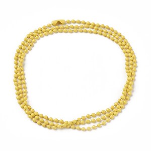 Lant metalic sudat cu bile 2,4mm cu inchizatoare, lungime 70cm - galben
