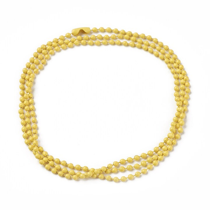 Lant metalic sudat cu bile 2,4mm cu inchizatoare, lungime 70cm - galben