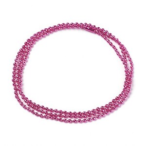 Lant metalic sudat cu bile 2,4mm cu inchizatoare, lungime 70cm - roz violet
