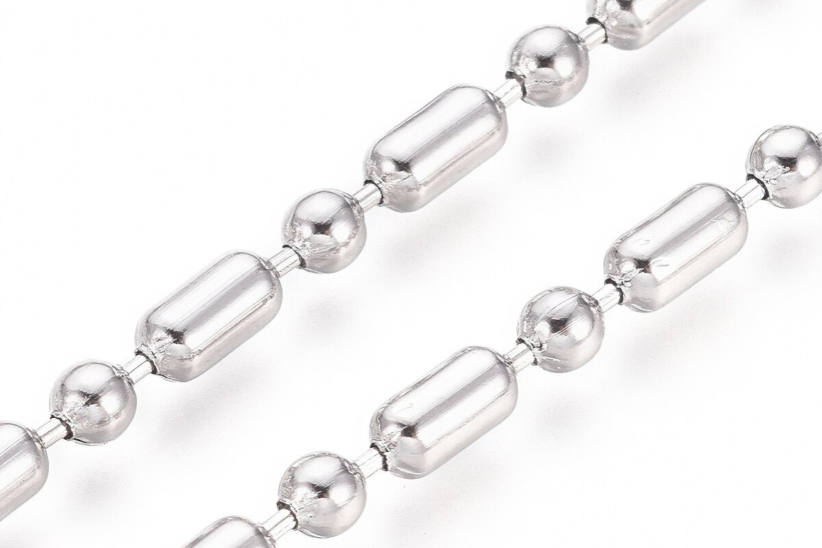Lant otel inoxidabil 304, dimensiune 6x3mm, cu bile de 3mm (49cm)