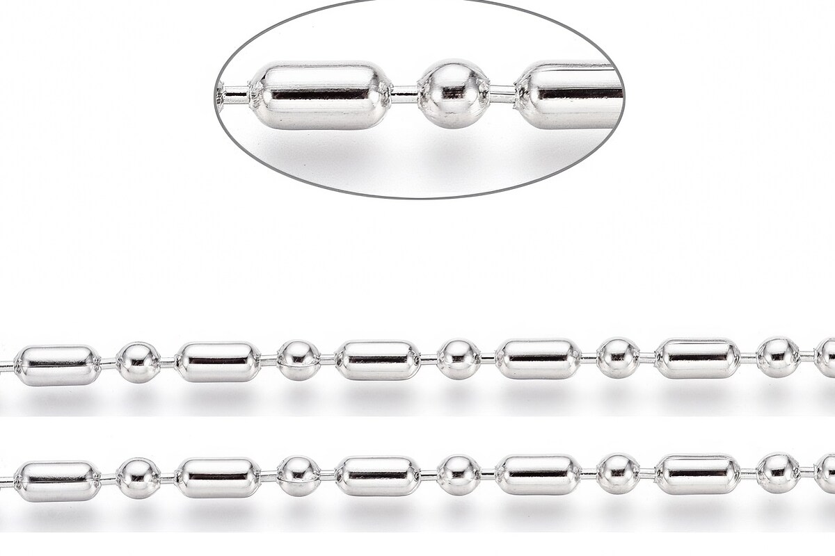 Lant otel inoxidabil 304, dimensiune 6x3mm, cu bile de 3mm (49cm)