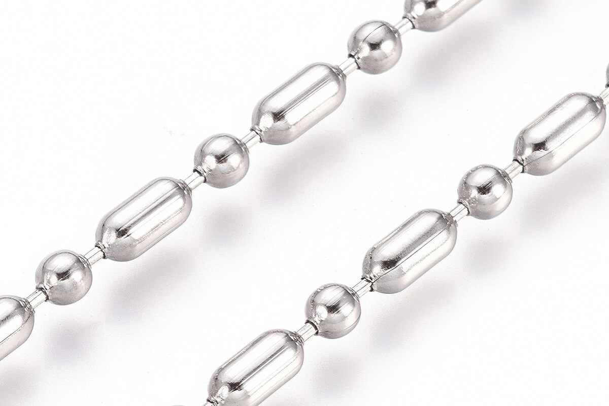 Lant otel inoxidabil 304, dimensiune 4,5x2,4mm, cu bile de 2,4mm (49cm)
