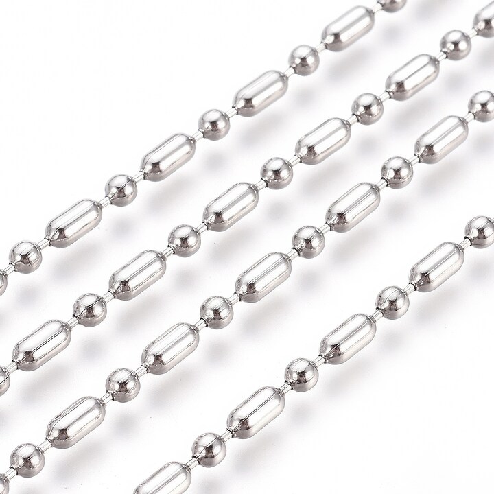 Lant otel inoxidabil 304, dimensiune 4,5x2,4mm, cu bile de 2,4mm (49cm)