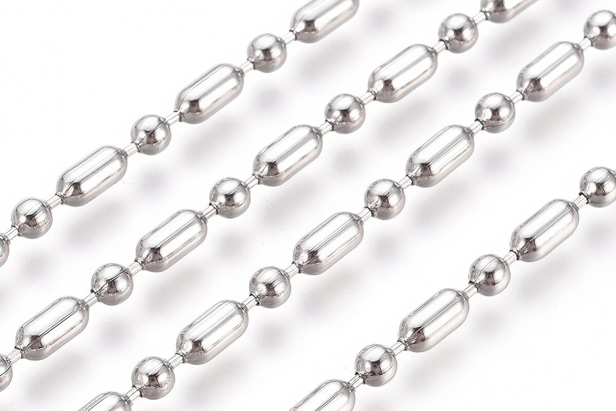Lant otel inoxidabil 304, dimensiune 4,5x2,4mm, cu bile de 2,4mm (49cm)