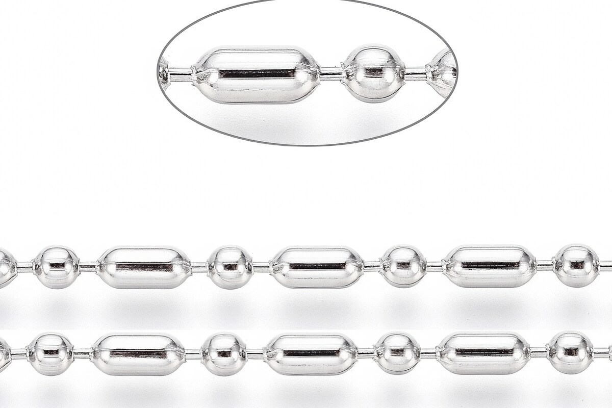 Lant otel inoxidabil 304, dimensiune 4,5x2,4mm, cu bile de 2,4mm (49cm)