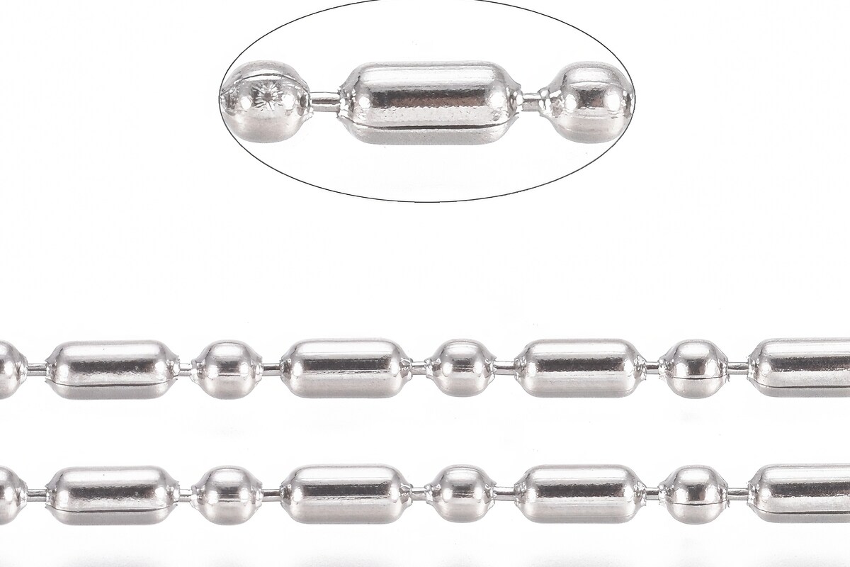 Lant otel inoxidabil 304, dimensiune 3x1,6mm, cu bile de 1,6mm (49cm)