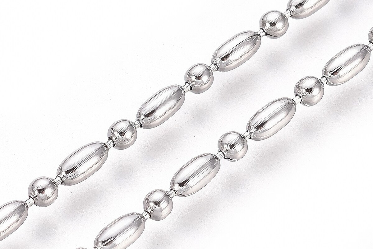 Lant otel inoxidabil 304, dimensiune 4x2mm, cu bile de 2mm (49cm)