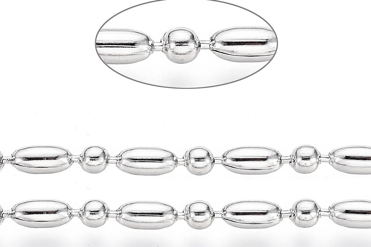 Lant otel inoxidabil 304, dimensiune 4x2mm, cu bile de 2mm (49cm)