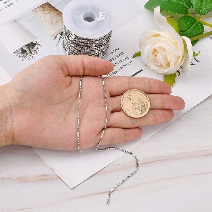 Lant otel inoxidabil 304, cu 3 bile de 1,5mm (49cm)