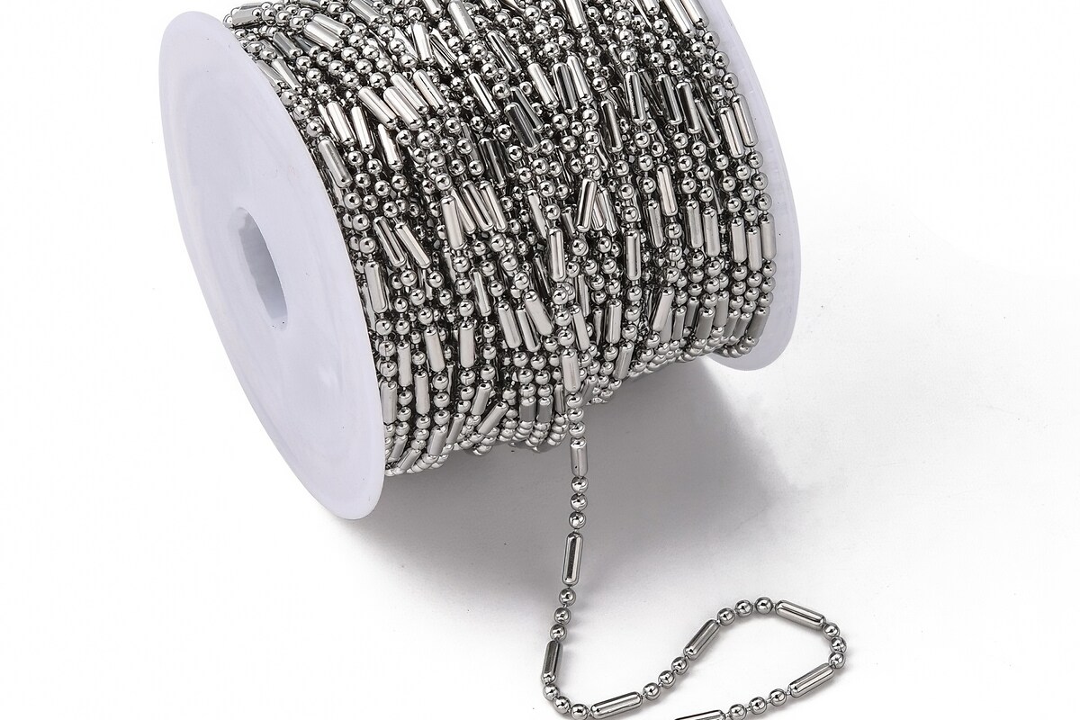 Lant otel inoxidabil 304, cu 3 bile de 1,5mm (49cm)