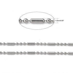 Lant otel inoxidabil 304, cu 3 bile de 1,5mm (49cm)
