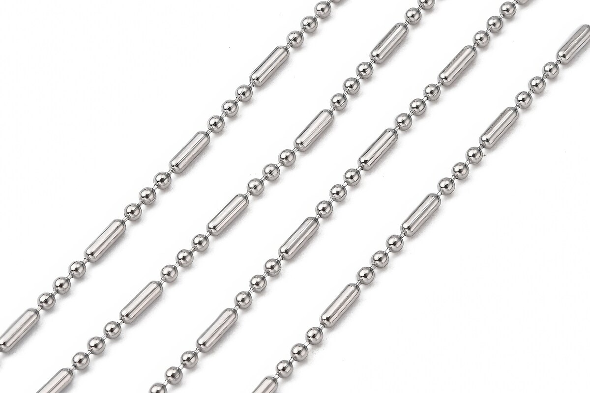 Lant otel inoxidabil 304, cu 3 bile de 1,5mm (49cm)