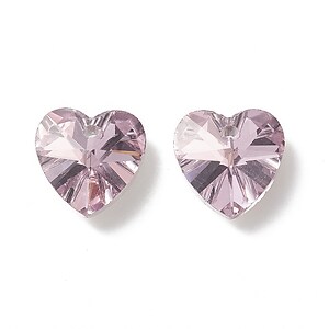 Pandantiv de cristal electroplacat inima 14x14mm - roz