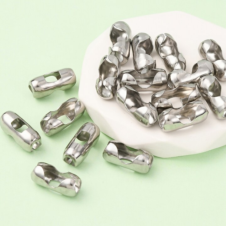 Conector lant cu bile de 6mm, otel inoxidabil, 17,5x8x6mm