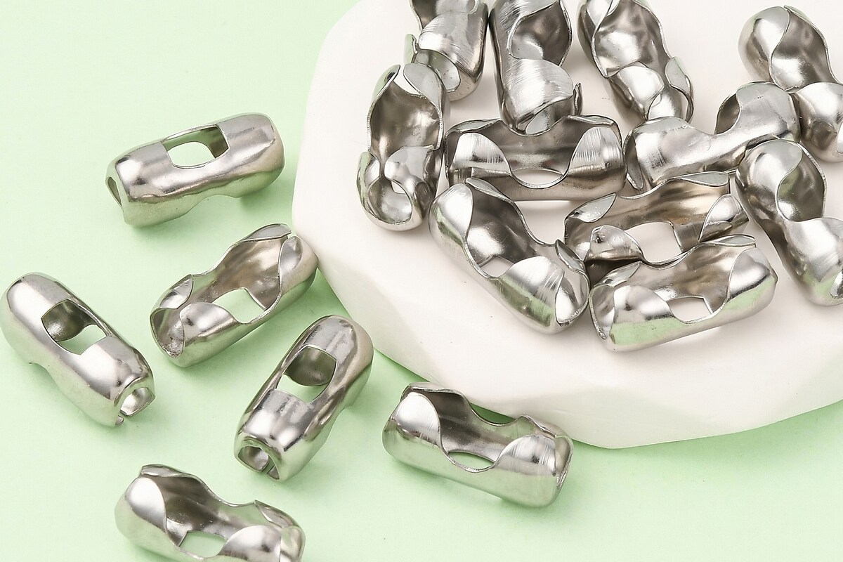 Conector lant cu bile de 6mm, otel inoxidabil, 17,5x8x6mm