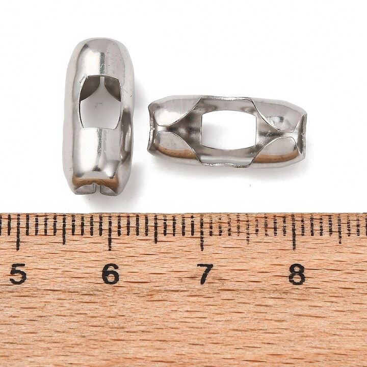 Conector lant cu bile de 6mm, otel inoxidabil, 17,5x8x6mm