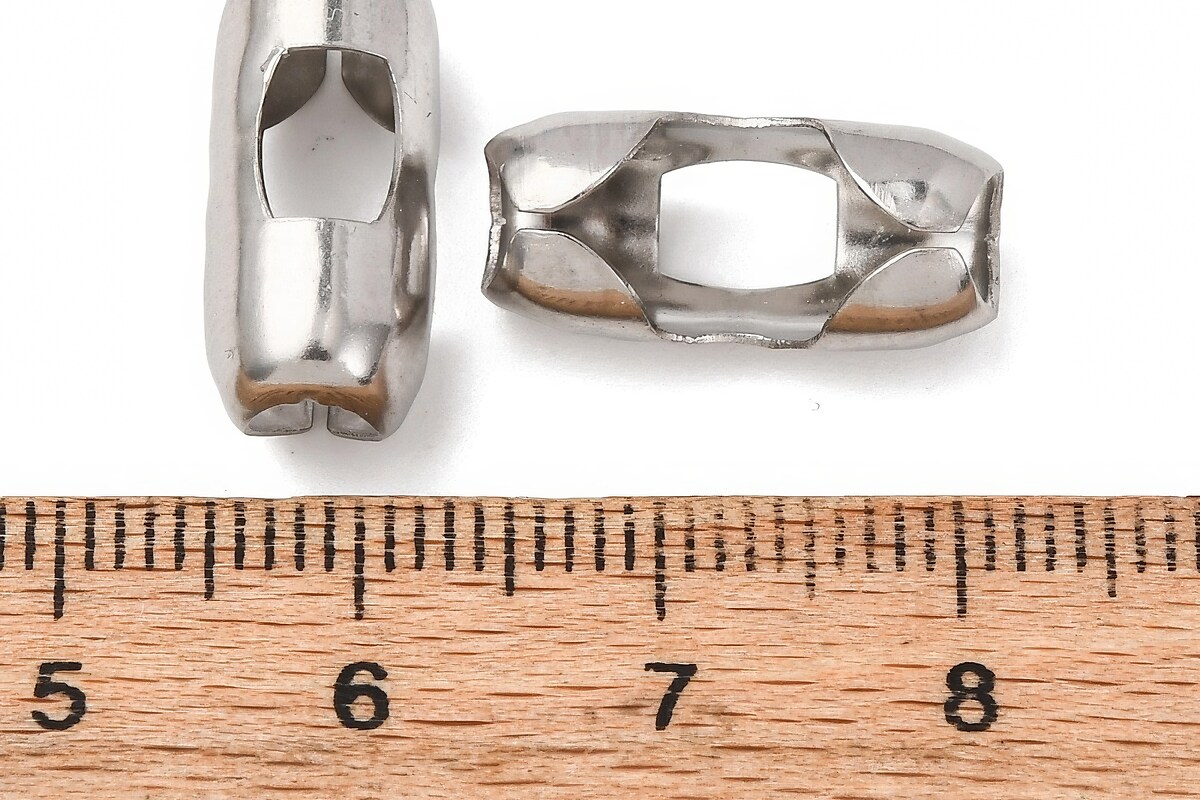 Conector lant cu bile de 6mm, otel inoxidabil, 17,5x8x6mm
