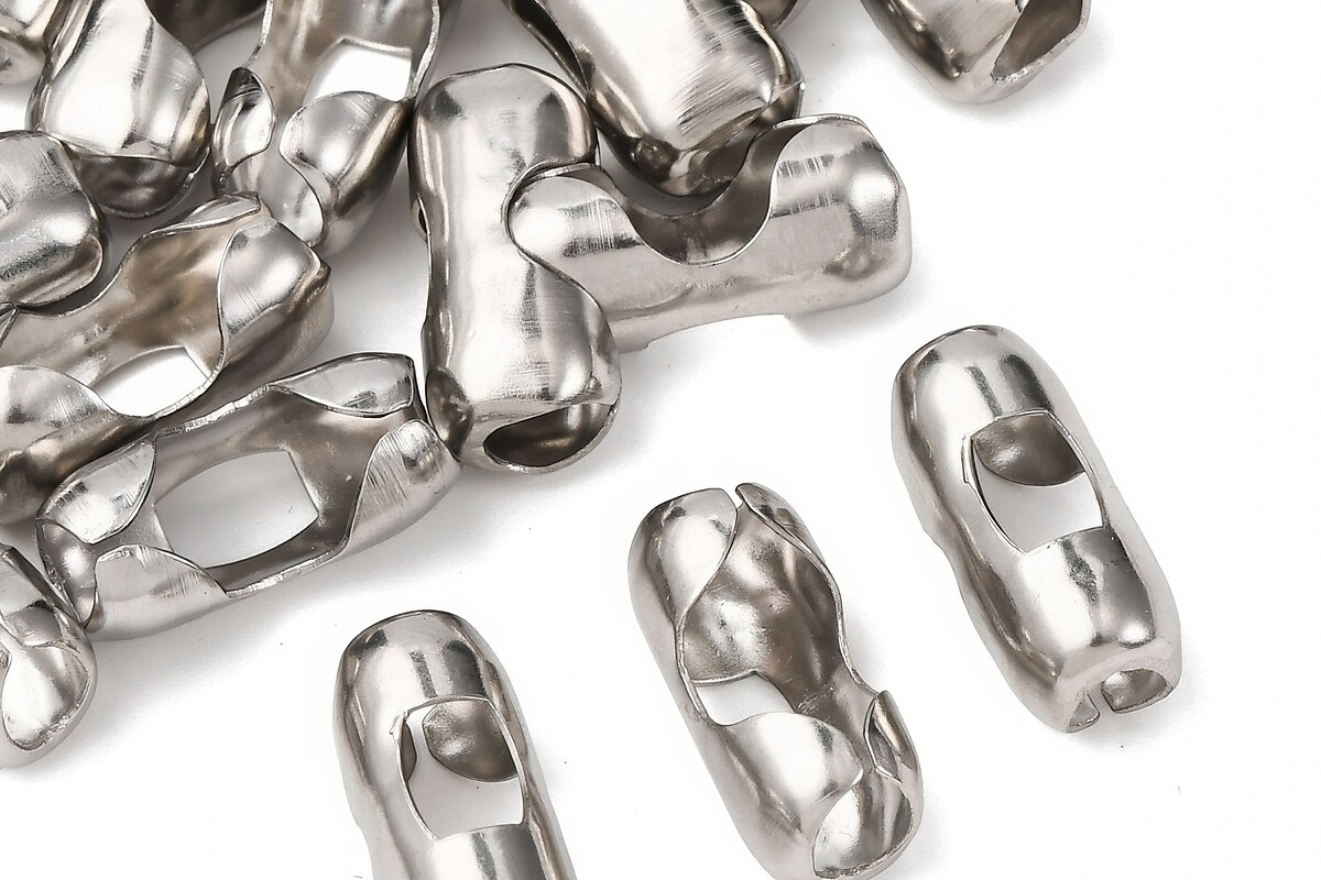 Conector lant cu bile de 6mm, otel inoxidabil, 17,5x8x6mm