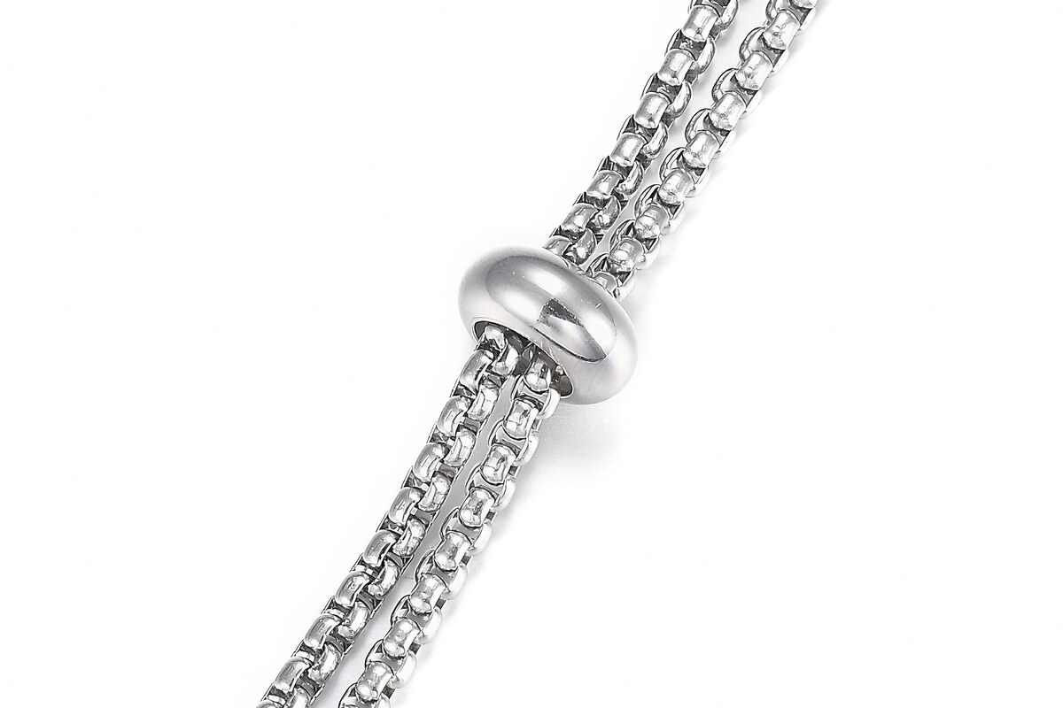 Lant otel inoxidabil 304 cu inchizatoare care gliseaza si zale pentru accesorii, lungime 75cm