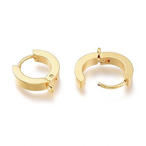 Tortite cercei otel inoxidabil auriu 201, 15x13x3mm (2 buc.)