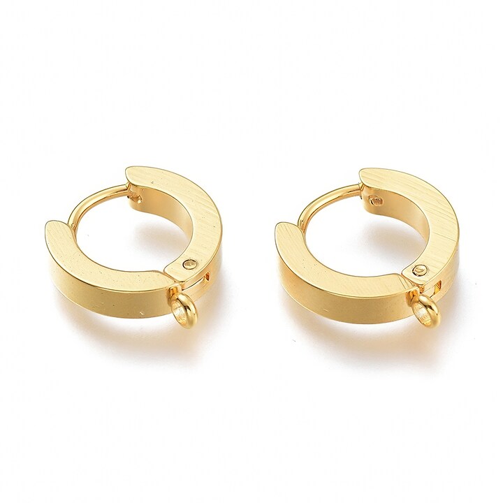 Tortite cercei otel inoxidabil auriu 201, 15x13x3mm (2 buc.)