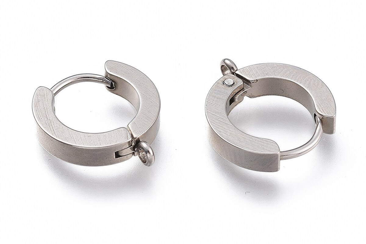 Tortite cercei otel inoxidabil 201, 15x13x3mm (2 buc.)