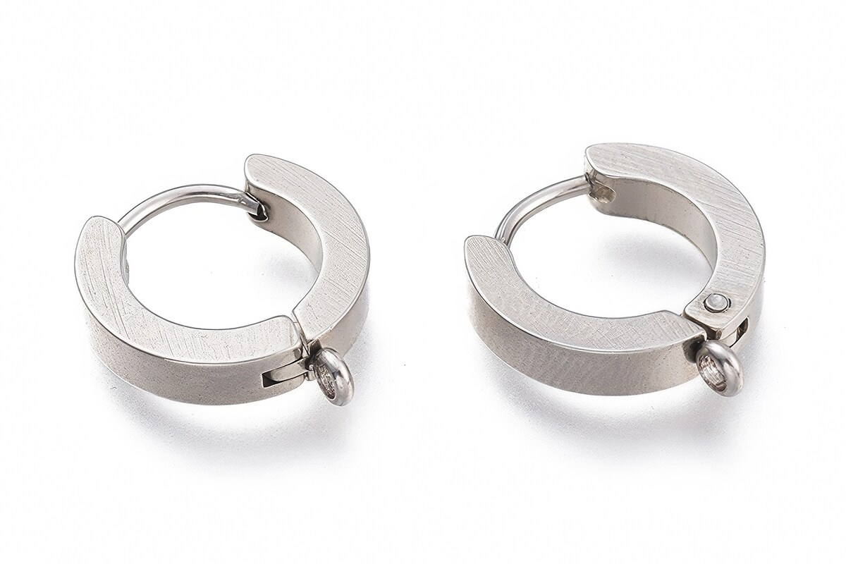 Tortite cercei otel inoxidabil 201, 15x13x3mm (2 buc.)