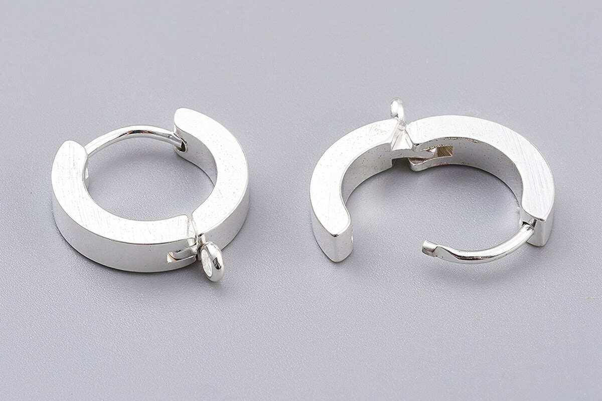 Tortite cercei otel inoxidabil argintiu deschis 201, 15x13x3mm (2 buc.)